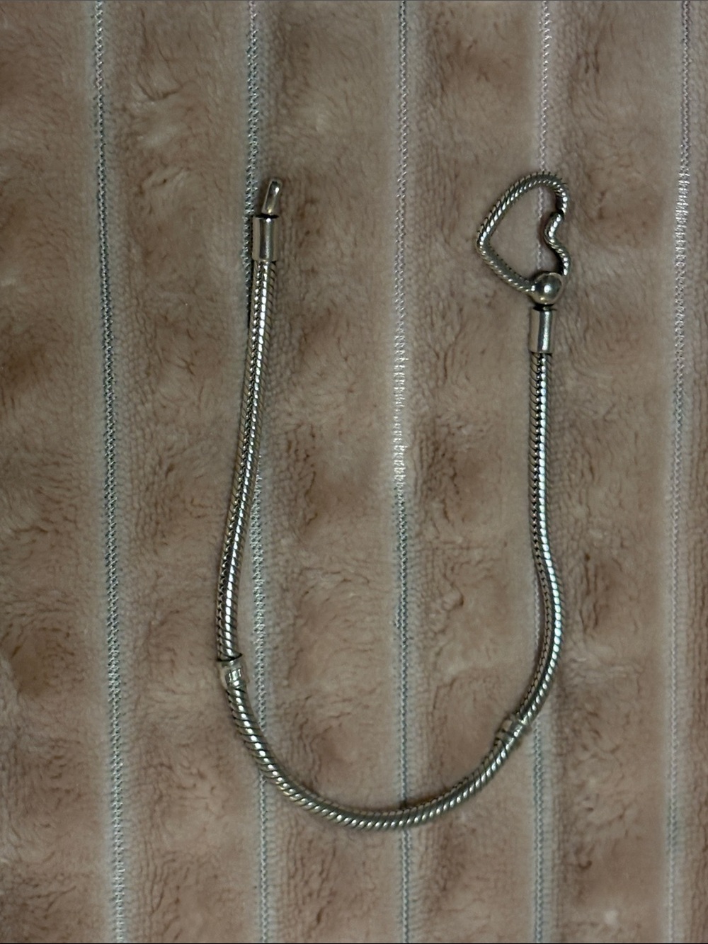 Pandora Silver Snake Chain with Heart Clasp